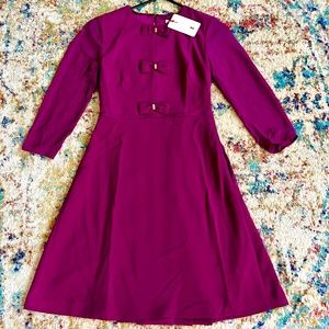 Ted Baker "Finna" Bow Detail Dress in Grape